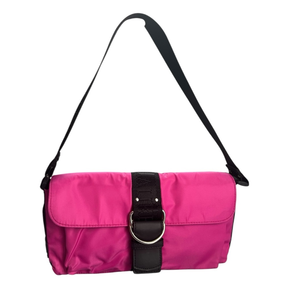 Ralph Lauren Pink Nylon Shoulder Bag with Black Strap